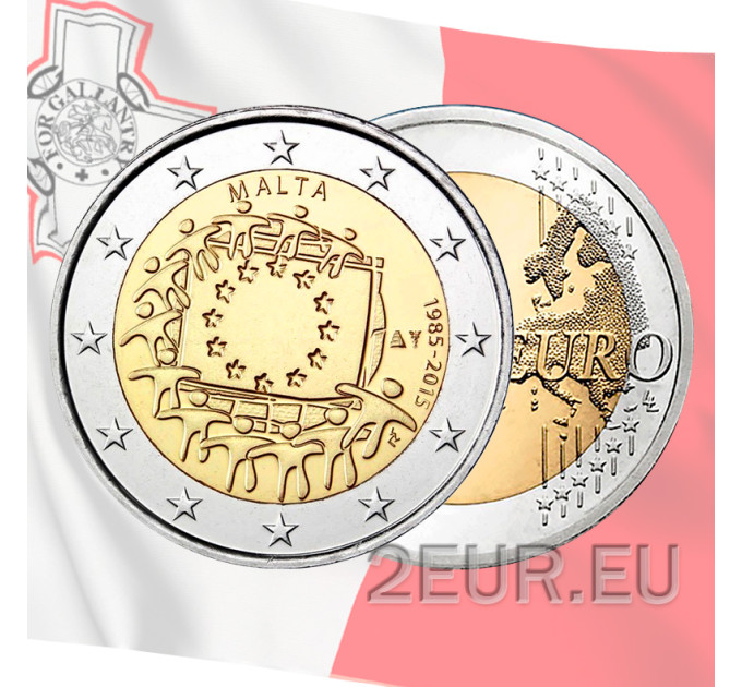 Malta 2 euroa UNC 2015 - EU:n lipun 30-vuotispäivä