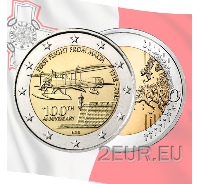 Malta 2 euroa UNC 2015 - Ensimmäisen lennon satavuotisjuhla