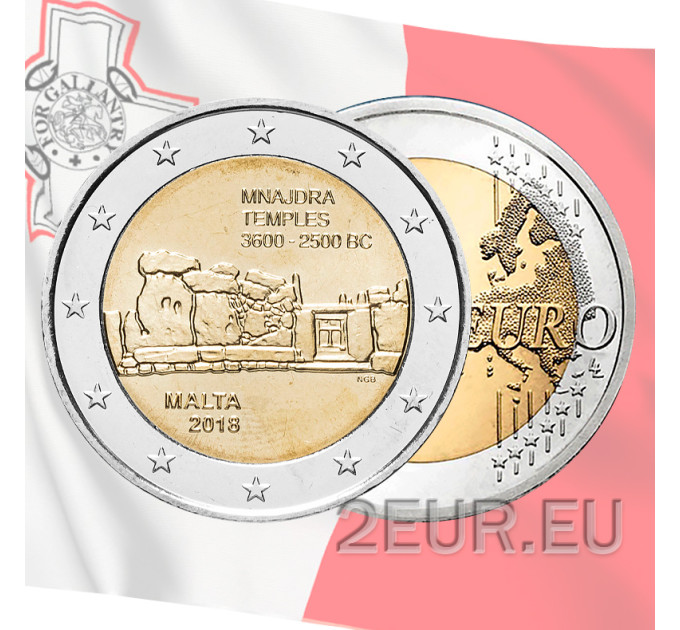Malta 2 euroa UNC 2018 - Mnajdra-temppelit
