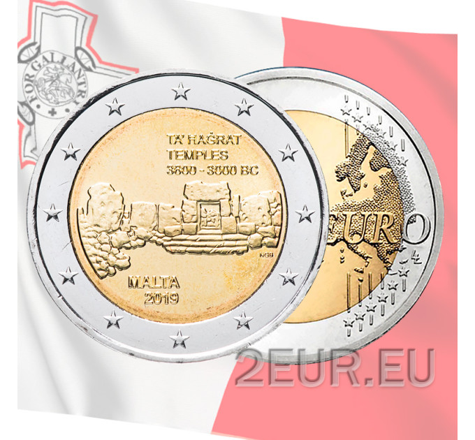 Malta 2 euroa UNC 2019 - Ta Hagrat -temppelit