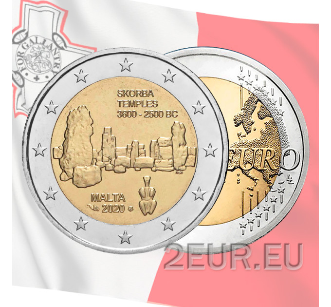 Malta 2 euroa UNC 2020 - Maltan esihistorialliset kohteet - Skorba-temppelit
