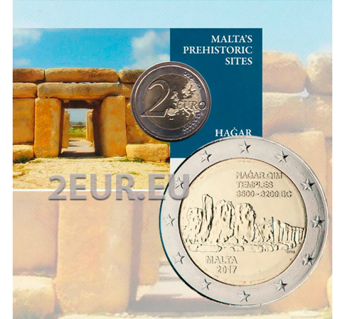  Malta 2 euroa BU 2017 - Hagar Qimin temppelit