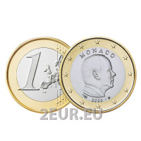 Monaco 1 euro UNC 2020 - Prinssi Albert II