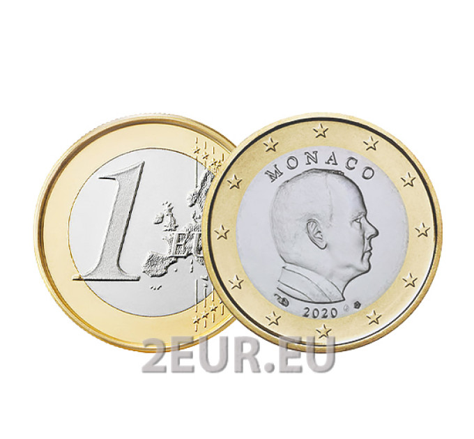 Monaco 1 euro UNC 2020 - Prinssi Albert II