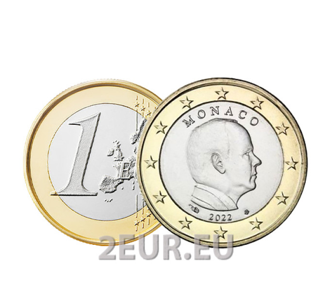 Monaco 1 euro UNC 2022 - Prinssi Albert II