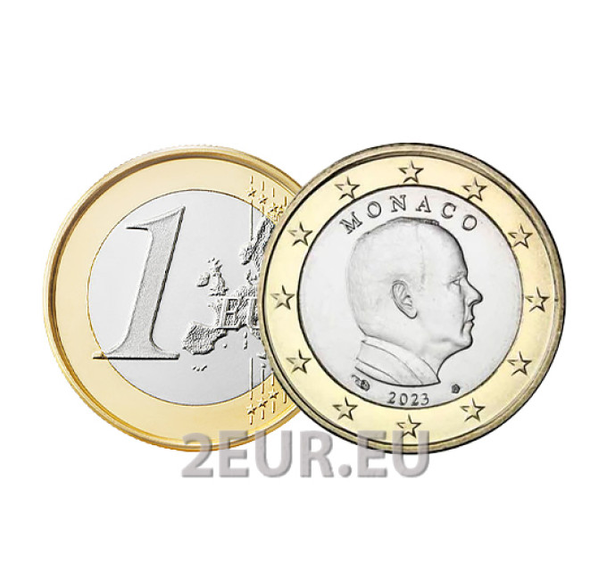 Monaco 1 euro UNC 2023 - Prinssi Albert II