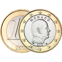 Monaco 1 euro UNC 2019 - Prinssi Albert II