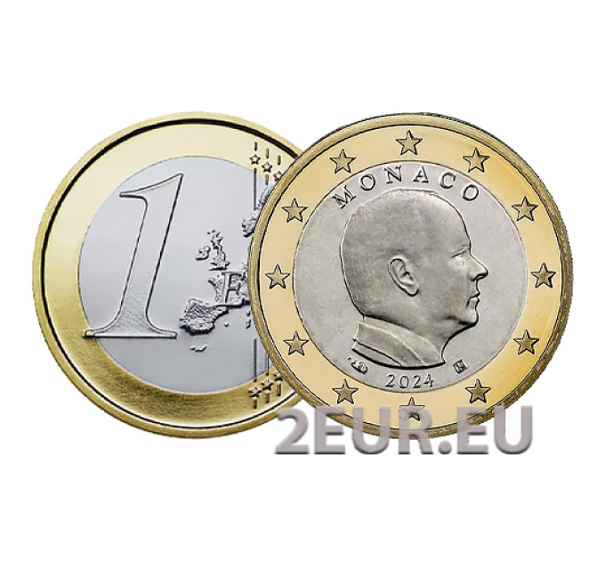 Monaco 1 euro UNC 2024 - Prinssi Albert II