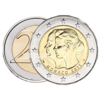 Monaco 2 euroa UNC 2011 - Prinssi Albert II:n ja Charlenen häät