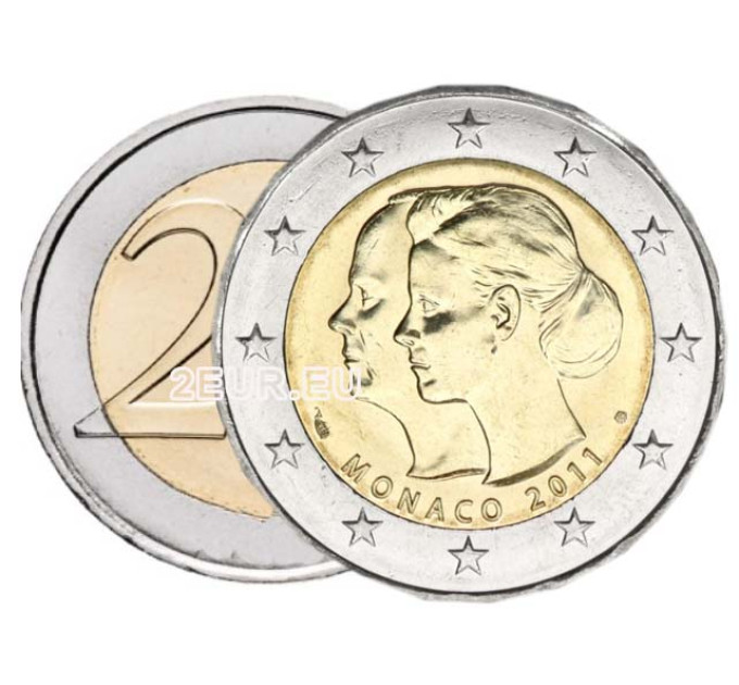 Monaco 2 euroa UNC 2011 - Prinssi Albert II:n ja Charlenen häät