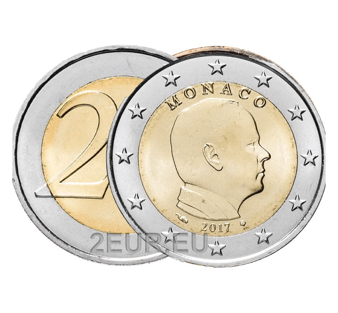 Monaco 2 euroa UNC 2017 - Prinssi Albert II