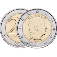 Monaco 2 euroa UNC 2018 - Prinssi Albert II
