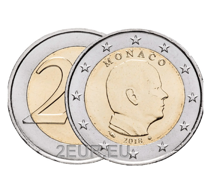 Monaco 2 euroa UNC 2018 - Prinssi Albert II