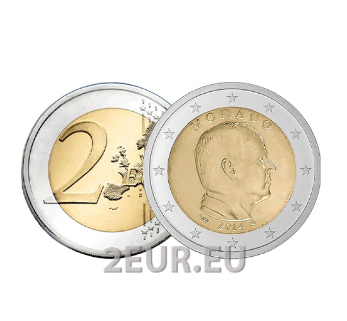 Monaco 2 euroa UNC 2014 - Prinssi Albert II