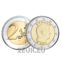 Monaco 2 euroa UNC 2020 - Prinssi Albert II