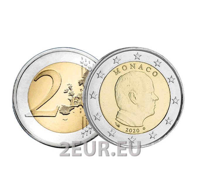 Monaco 2 euroa UNC 2020 - Prinssi Albert II