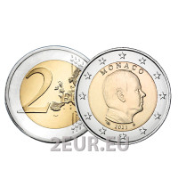 Monaco 2 euroa UNC 2021 - Prinssi Albert II
