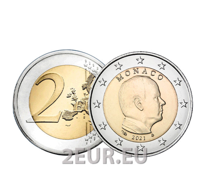 Monaco 2 euroa UNC 2021 - Prinssi Albert II
