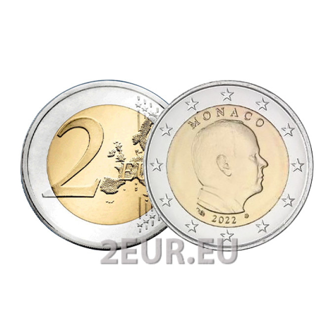 Monaco 2 euroa UNC 2022 - Prinssi Albert II