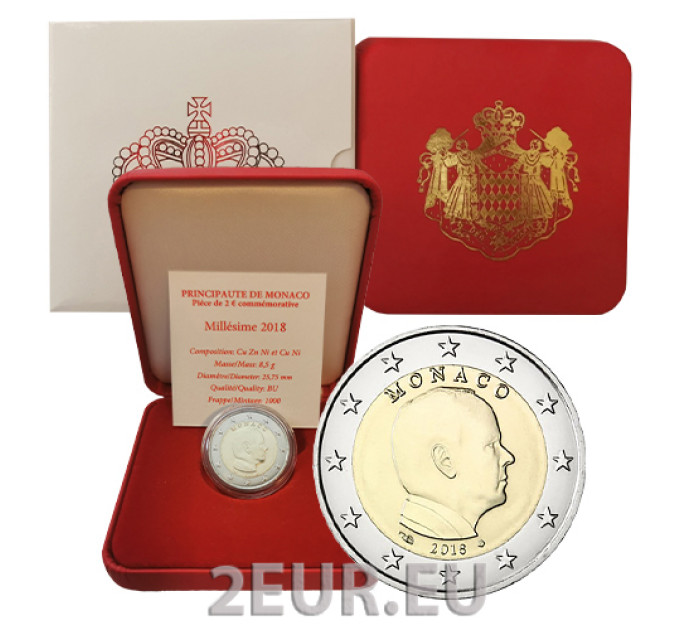 Monaco 2 euroa BU 2018 - Prinssi Albert II