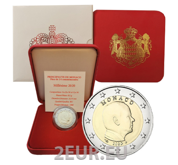 Monaco 2 euroa BU 2020 - Prinssi Albert II