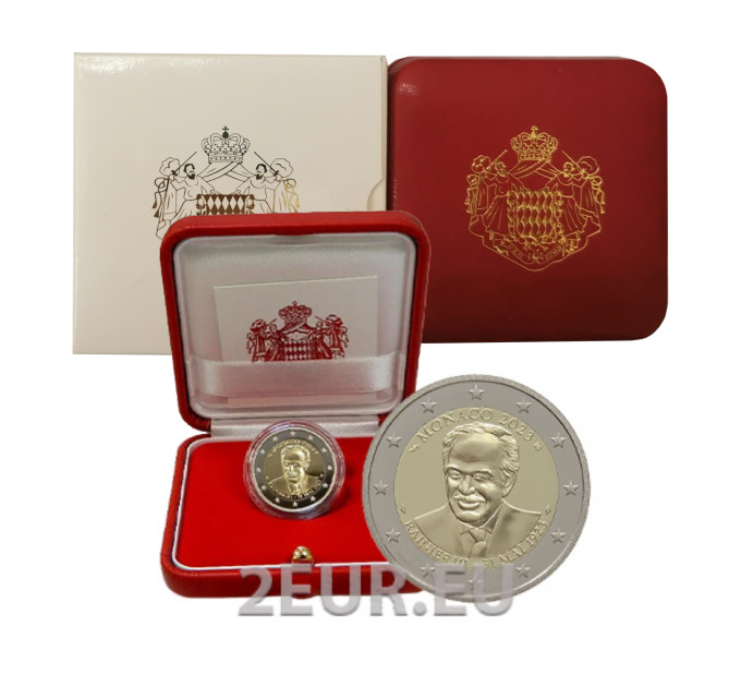 Monaco 2 euroa PROOF 2023 - 100 vuotta prinssi Rainier III:n syntymästä