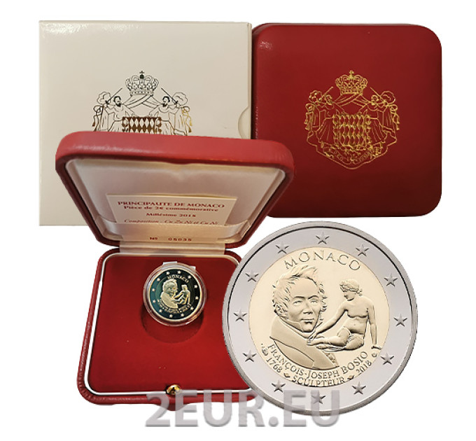 Monaco 2 euroa PROOF 2018 - 250 vuotta François Joseph Bosion syntymästä
