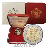 Monaco 2 euroa PROOF 2019 - 200 vuotta prinssi Honoré V:n valtaistuimelle noususta