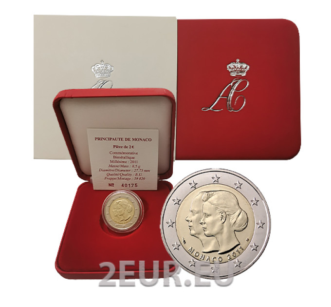 Monaco 2 euroa BU 2011 - Prinssi Albert II:n ja Charlenen häät