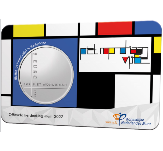 Hollanti 5 euroa UNC 2022 - Piet Mondriaan