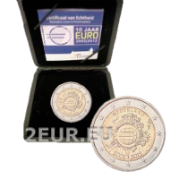Hollanti 2 euroa proof 2012 - 10 vuotta Euro Cashia