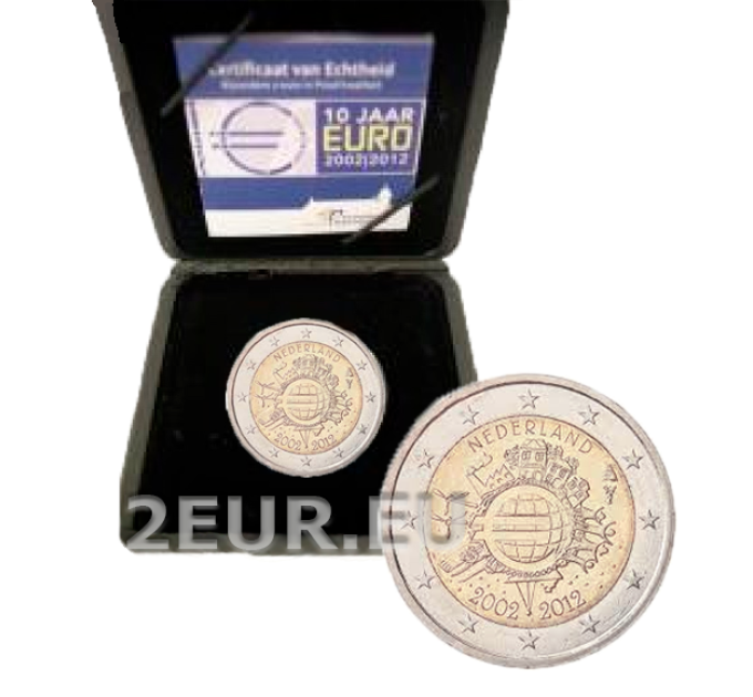Hollanti 2 euroa proof 2012 - 10 vuotta Euro Cashia