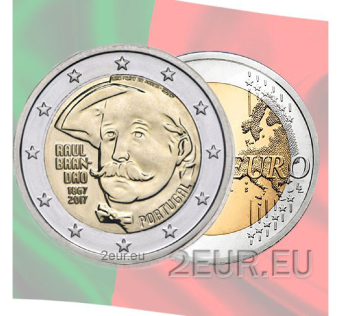 Portugali 2 euroa UNC 2017 - 150 vuotta Raul Brandãon syntymästä