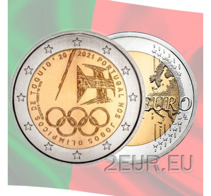 Portugali 2 euroa UNC 2021 - Osallistuminen Tokion olympialaisiin