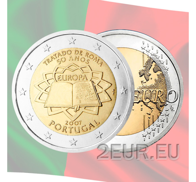 Portugali 2 euroa UNC 2007 - 50 vuotta Rooman sopimusta