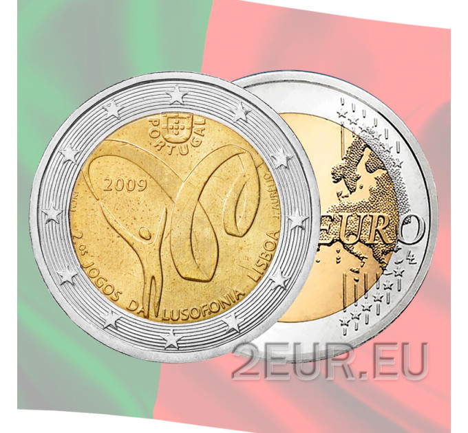 Portugali 2 euroa UNC 2009 - Pelit Lissabonissa