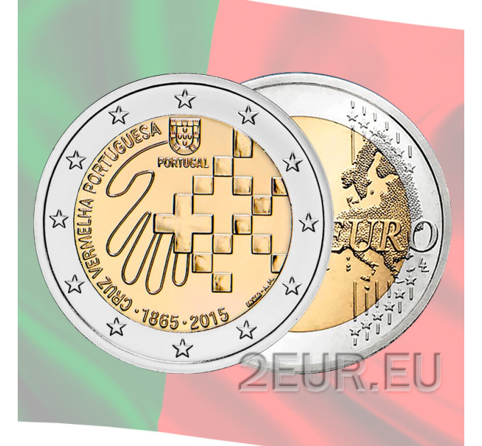 Portugali 2 euroa UNC 2015 - Portugalin Punaisen Ristin 150-vuotisjuhla