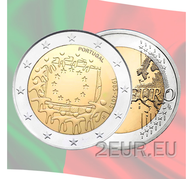 Portugali 2 euroa UNC 2015 - EU:n lipun 30-vuotispäivä