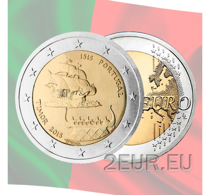 Portugali 2 euroa UNC 2015 - 500 vuotta ensimmäisestä yhteydenpidosta Timorin kanssa