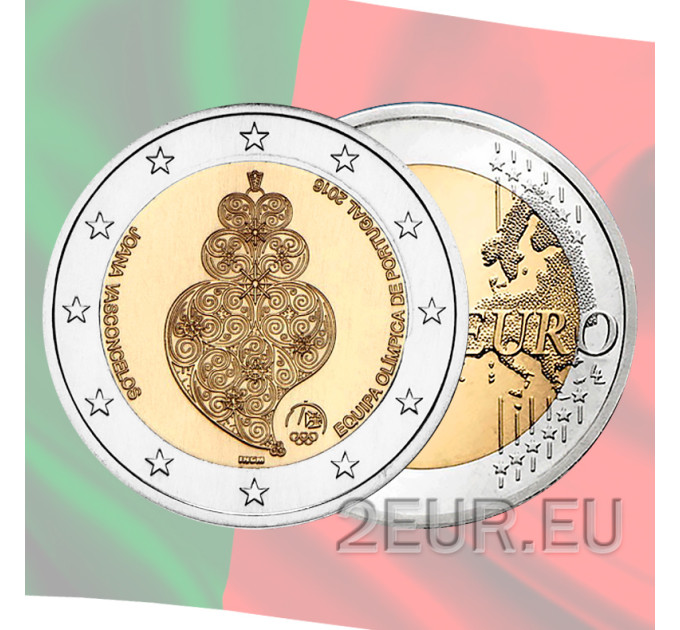 Portugali 2 euroa UNC 2016 - Portugalin joukkue osallistuu Rion olympialaisiin