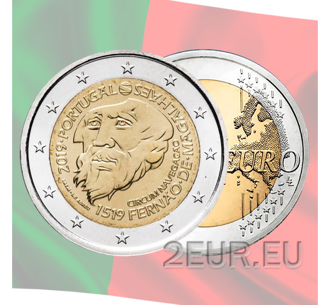Portugali 2 euroa UNC 2019 - 500 vuotta Magellanin ensimmäisestä maan ympäri kiertämisestä