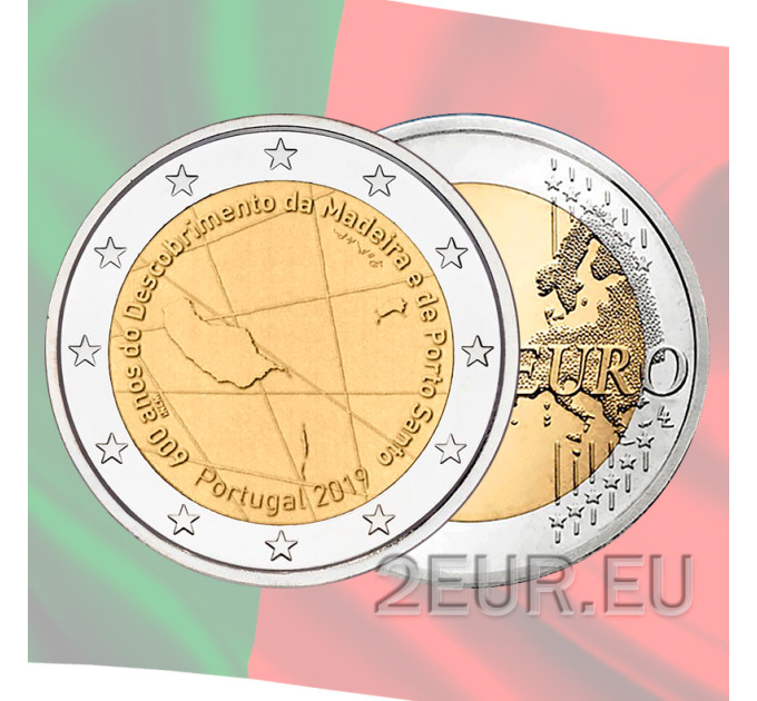 Portugali 2 euroa UNC 2019 - 600 vuotta Madeiran saaren ja Porto Santon löytämisestä