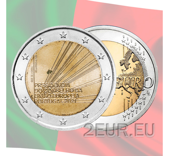 Portugali 2 euroa UNC 2021 - Euroopan unionin neuvoston puheenjohtajuus
