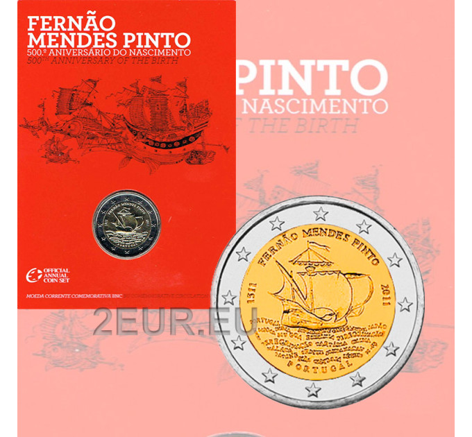 Portugali 2 euroa BU 2011 - 500 vuotta Fernao Mendes Pinton syntymästä