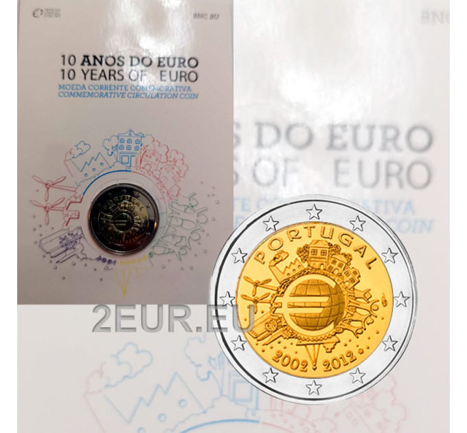 Portugali 2 euroa BU 2012 - 10 vuotta Euro Cash