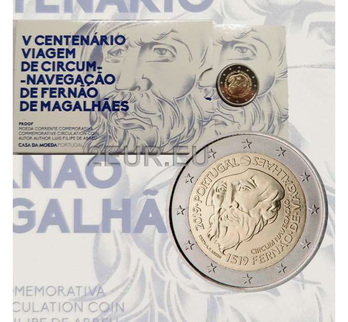 Portugali 2 euroa proof 2019 - 500 vuotta Magellanin ensimmäisestä maapallon ympäripurjehduksesta  
