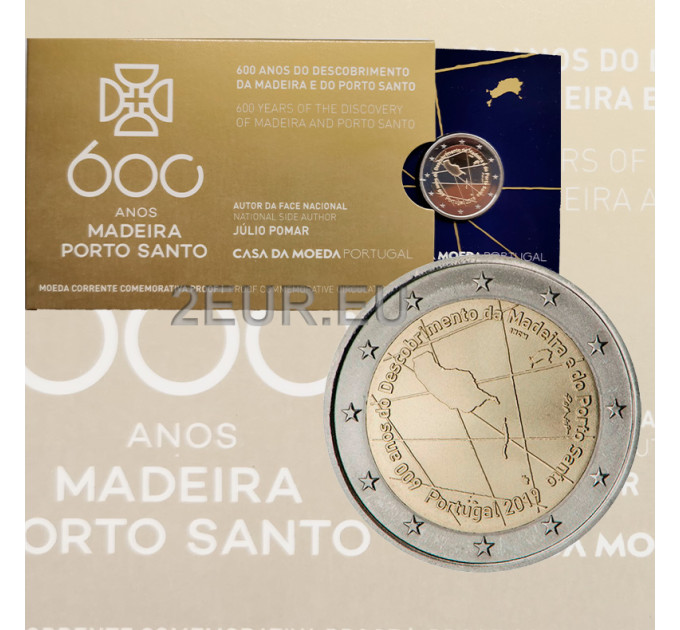 Portugali 2 euroa proof 2019 - 600 vuotta Madeiran saaren ja Porto Santon löytämisestä - todiste