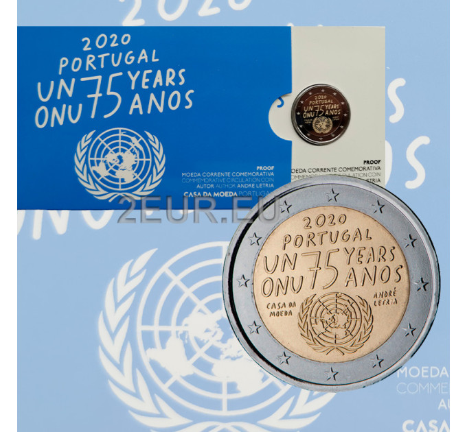 Portugali 2 euroa proof 2020 - 75 vuotta Yhdistyneet Kansakunnat  