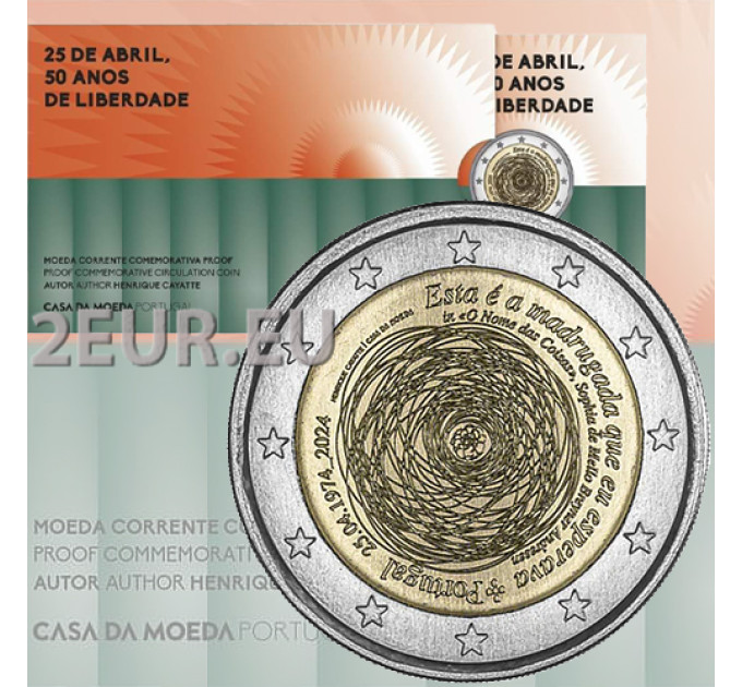 Portugali 2 euroa Proof 2024 - 50 vuotta Neilikkavallankumouksesta