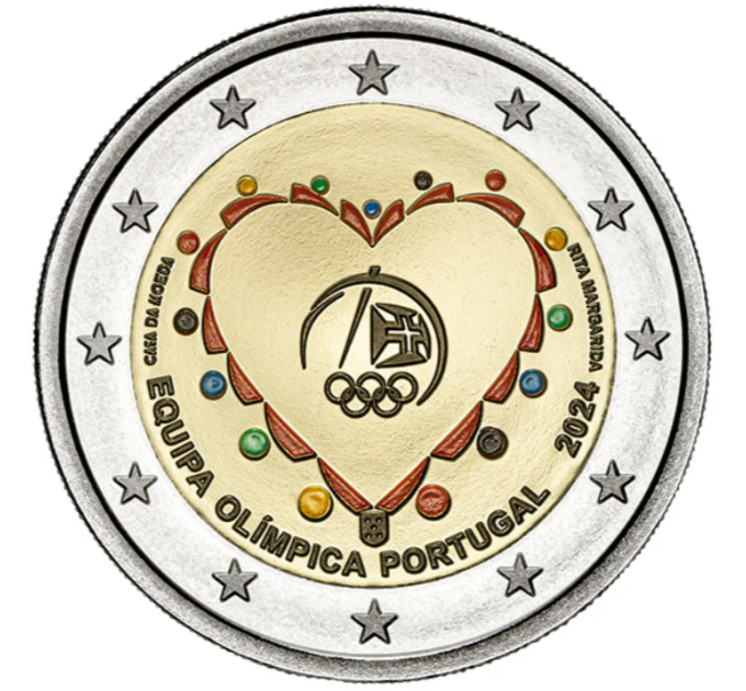 Portugali 2 euroa Proof 2024 - Kesäolympialaiset Pariisissa - Portugalin olympiajoukkue